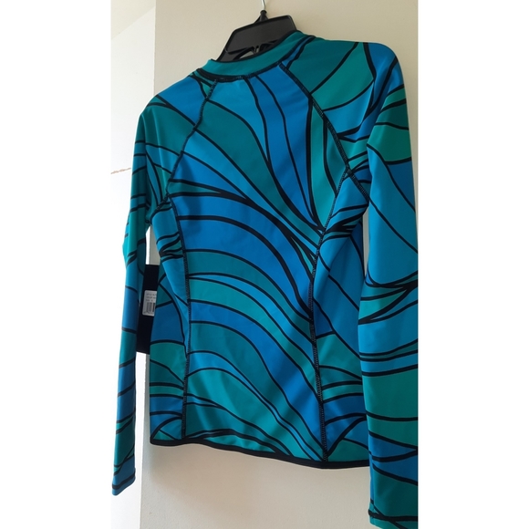 SPYDER  FULL ZIP RASH GUARD LONG SLEEVE SWIM COVER UP UPF 30 + - Picture 5 of 8